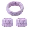 Anillo para el pelo de mujer de moda transfronterizo Banda para el pelo de maquillaje para casa Banda para el pelo semiacabada Felpa linda de color sólido Pulsera de lavado para la muñeca