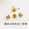 Dorado Arenisca Duradero Incrustado Zirconio Cintura Pequeña Patrón Martillo Cuentas Redondas Cuentas Espaciadoras Escama de Dragón Pulsera DIY Collar Accesorio