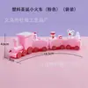Adornos para Decoración de Pastel de Navidad Tren Pequeño de Enchufe Plástico Regalo de Cumpleaños Navideño Decoración Horneado Juguetes para Niños