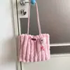2026 Nova Bolsa de Ombro Grande Capacidade Feminina para o Trabalho Bolsa Tote de Pelúcia Bolsa de Mão Fofa para Estudantes