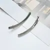 Grampo de Cabelo Minimalista Estilo Bico de Pato Y2K Alta Estética Metal Prateado Grampo para Raiz do Cabelo Lateral Sem Marcas DIY