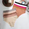 Calcinhas Femininas Sexy Sem Costura de Seda de Gelo Estilo Europeu e Americano Multicor, Respiráveis Invisíveis Simples de Cintura Baixa, Atacado em Estoque