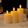 Vela Digital LED Sin Llama Columna Romana Espiral de Plástico Bala Decoración Navideña para el Hogar Luz de Ambiente Festivo