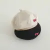 Tendencia de Moda Transfronteriza Boina Infantil Otoño Estilo Coreano Pequeño Corazón Sombrero de Calabaza para Bebé Sombrero Retro Literario Venta al por Mayor