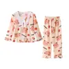 Pijama Infantil de Primavera y Otoño para Niñas de Manga Larga Estilo Princesa Bebé Dibujos Animados Dulces Niñas Ropa de Casa para Niños Medianos y Grandes