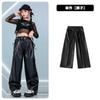 Fantasia de Jazz para Dança Infantil com Alça de Renda e Manga Longa, Conjunto Curto na Cintura, Roupa de Dança de Apresentação para Menina, Fantasia de Street Dance Feminina