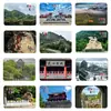 Grande Muralha de Hushan em Dandong, o extremo leste da Grande Muralha, torres da cidade esculpidas em pedra, ímãs de geladeira de vidro, decorações de lembranças turísticas