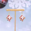Brincos de Gota de Óleo Papai Noel Desenho Animado Europeu e Americano Série de Natal Personalidade Transfronteiriça Brincos de Alce Pão de Gengibre para Mulheres