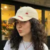 Boné de Baseball Bordado com Letras Desgastadas Estilo Europeu e Americano Transfronteiriço, Boné de Sol para Casal, Chapéu Versátil da Moda para Estilo de Rua