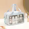 Bolsa de cosméticos estilo Ins, súper popular, portátil, para viajes, bolsa de cosméticos, gran capacidad, impermeable, bolsa de artículos de tocador, bolsa de almacenamiento para cosméticos.