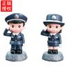 Boneca Pequena de Polícia Decoração de Bolo de Mão Modelo de Boneca Desenho Animado Brinquedo Decoração de Bolo Presente de Polícia