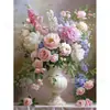 Pintura de Diamantes 5D Flores Escénicas de Comercio Exterior Transfronterizo, Pegatina de Diamantes Hecha a Mano DIY, Pintura Decorativa para Sala de Estar y Dormitorio, Adorno