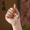 Nova Pipa Tradicional Estilo Chinês, Base de Pingente de Brocado Song, Pingente de Chaveiro Mini Exquisito, Pingente de Bolsa, Pingente de Celular