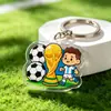 Chaveiros de Estrelas da Copa do Mundo Transfronteiriças, Pingentes de Acrílico Desenho Animado, Produtos para Fãs, Pequenos Presentes, Fornecimento Atacadista
