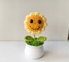 Girassol de Lã Tricotado Transfronteiriço Acabado Pequeno Vaso Novo Ano Festival da Primavera Estudo Mesa Pequena Decoração Presente Dia das Mães