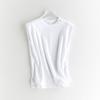 Camiseta sin mangas de hombro recto de secado rápido para mujer, fresca para el verano, con cuello redondo, estilo casual simple, que reduce la edad y estiliza, top para capas interiores