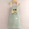 Moderna gabardina de algodón nuevo delantal de manga larga cocina casera cocinar transpirable antiincrustante resistente al desgaste ropa de trabajo cintura mujeres