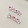 Falda Estilo Miu Rosa Lazo 3D Perla Uñas Ballet Brillo Suave Pegatinas para Uñas que Realzan el Cutis