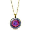 Sri Lanka Mandala Flor da Vida Tempo Gema Pingente Colar Mulheres Jóias Retro Lã Corrente Atacado