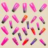 Parches de Uñas Postizas Adhesivas, Manicura Cuadrada Europea de Longitud Media, Manicura de Moda de Primavera y Verano para Año Nuevo, Serie Rosa