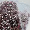 Zapatos Planos Rosa Seco Diamantes Redondos Pequeños Morado Claro Brillante Uñas Planas Arte de Uñas con Diamantes Joyería Vidrio de Cristal Mixto Accesorios para Uñas