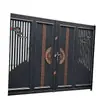 Puerta Principal Estilo Chino, Puerta de Patio Estilo Chino Nuevo, Puerta de Entrada Doble de Apertura Plana Estilo Arte de Aluminio, Material de Aleación de Aluminio con Diseño Novedoso