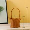 Embalagem de Presente Portátil Cesto de Flores Pequeno de Bambu Tecido à Mão Cesto de Vime para Armazenamento Vaso de Flores Portátil Cesto para Arranjo de Flores Frescas