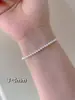 Pulseira de Pérolas de Água Doce Zhuji, Disponível em Vários Tamanhos, Não Precisa Remover para Lavar, Empilhável, Pérolas Quase Redondas, Fio Elástico, Pulseira de Pérolas Versátil