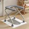 Taburete de Tocador Móvil para Personas Mayores, Silla de Tocador Plegable Resistente para Mujeres Embarazadas, Asiento de Tocador Portátil para Uso en Casa