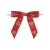 Decoración Navideña Personalizada Cinta Dorada Estampada Colgante de Lazo DIY Empaque de Regalo Decoración de Corona Navideña Mariposa