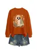 Amazon eBay site independente casual confortável divertido feminino retalhos flor fantasma Halloween nova blusa de moletom