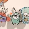 Horquilla de Pelo Bob Esponja de Dibujos Animados Patricio Estrella Linda Corazón de Niña Acrílico Pico de Pato Clip Estudiante Flequillo Clip Lateral