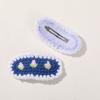 Horquilla de lana tejida con flor de fresa cereza de estilo pastoral diy adorno para la cabeza para niños accesorios para el cabello material para horquilla rota al por mayor