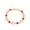 Pulseira em formato de coração estilo coreano flor elegante vazada com diamantes pulseira feminina pulseira em formato de coração presente de Dia dos Namorados atacado