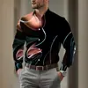 Camisa casual para hombre, cómoda y versátil, con diseño de estampado digital y manga larga, perfecta para fiestas y ropa de club.