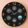 Reloj de Pared de Plástico de Alta Gama con Patrón de Avión de Madera de 12 Pulgadas Transfronterizo, Reloj Silencioso Personalizado, Reloj Decorativo para Ambiente de Dormitorio