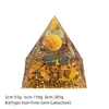 Pirâmide de Bola de Cristal Natural 5/6/8cm Ornamento de Mesa Chakra Cascalho Colorido Pirâmide de Resina Epóxi