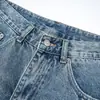 Shorts de Cinco Puntas con Patrón de Rayos Estilo Callejero Americano para Hombre, Marca de Verano de Moda Sueltos Casuales de Pierna Ancha Rectos de Mezclilla