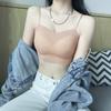 Verano Delgado Chica Caliente Sexy Camisola Interior Encaje Chaleco Hermosa Espalda Top de Tubo con Almohadilla para el Pecho para Usar Exterior Top Corto para Mujer