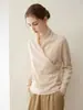Nuevos estilos de otoño e invierno: Elegantes suéteres de cachemira para mujer, con escote cruzado, diseño holgado y cuello en V, perfectos como capa base