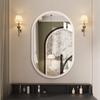 Espejo de Baño Ovalado Estilo Medieval para el Hogar Colgante de Pared para Baño o Inodoro Montaje sin Taladro Autoadhesivo Espejo de Maquillaje para Baño