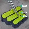 Mop Plano para Sala de Estar Uso Doméstico, Fio de Algodão, Remoção de Poeira com um Toque, Uso Duplo para Seco e Úmido, Mop Grande de Fio de Algodão para Limpeza Doméstica