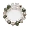 [Luz do Lago e Cor da Montanha] Pulseira de Cristal Branco Natural Feminina Cristal Verde Cabelo Cristal Verde Fantasma Moda Pulseira de Alto Padrão Atacado