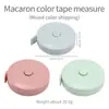 Fita Métrica de Plástico 1,5m Cor Macaron Fita Métrica Retrátil Automática Mini Fita Métrica Macia Fofa Régua de Circunferência de Busto Cintura