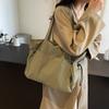 Bolsa de Lona Grande para Salir Ligera Casual Cruzada Multifuncional para Mujer Moderna Color Sólido Simple Estudiante Bolso de Hombro