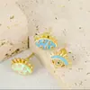 Distrito de Lu novos brincos geométricos de moda europeia e americana com olhos de zircônia dourada e óleo brincos retrô de nicho feminino INS atacado