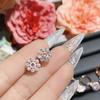 Pendientes de estilo coreano Camellia, ligeros, de lujo, con gemas de girasol clásicas, chapados en oro rosa, con incrustaciones de diamantes europeos y americanos, con nota hueca