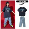 Traje de Moda Hip Hop para Niños Verano Cool Traje Urbano Pantalones Vaqueros de Street Dance para Niños Modelo Guapo Desfile