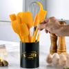 Herramienta de Horneado de Silicona Amarilla Ocho Piezas Brocha Raspador Batidor de Huevos Multifuncional Antiadherente Herramienta de Cocina para Hornear