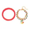 Set de Pulseras de Arcilla Suave Navideñas Transfronterizas Europeas y Americanas Colgante de Copo de Nieve Árbol de Navidad Papá Noel Pulsera de Arcilla Suave Venta al por Mayor